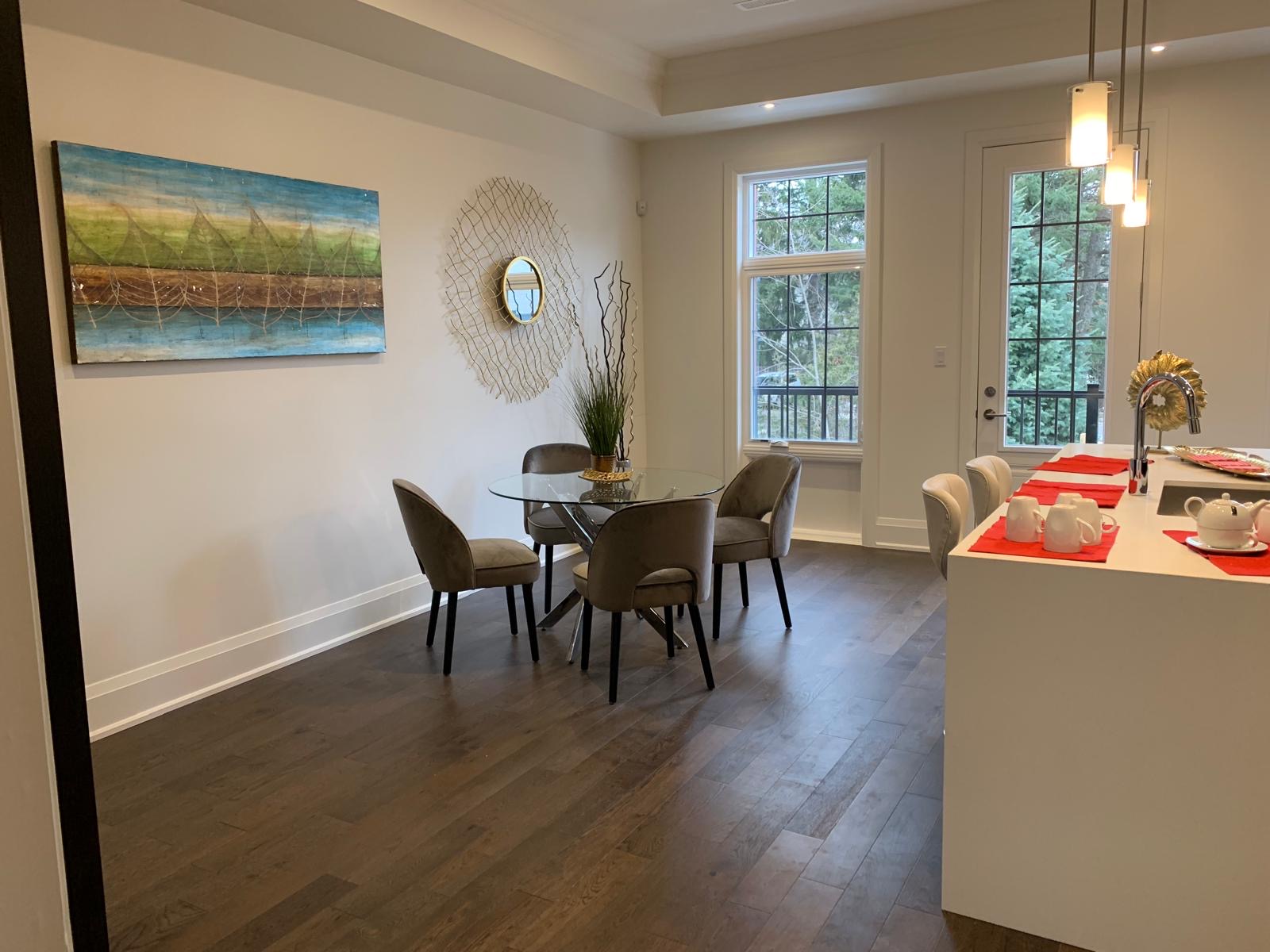 Open kitchen and dining area
