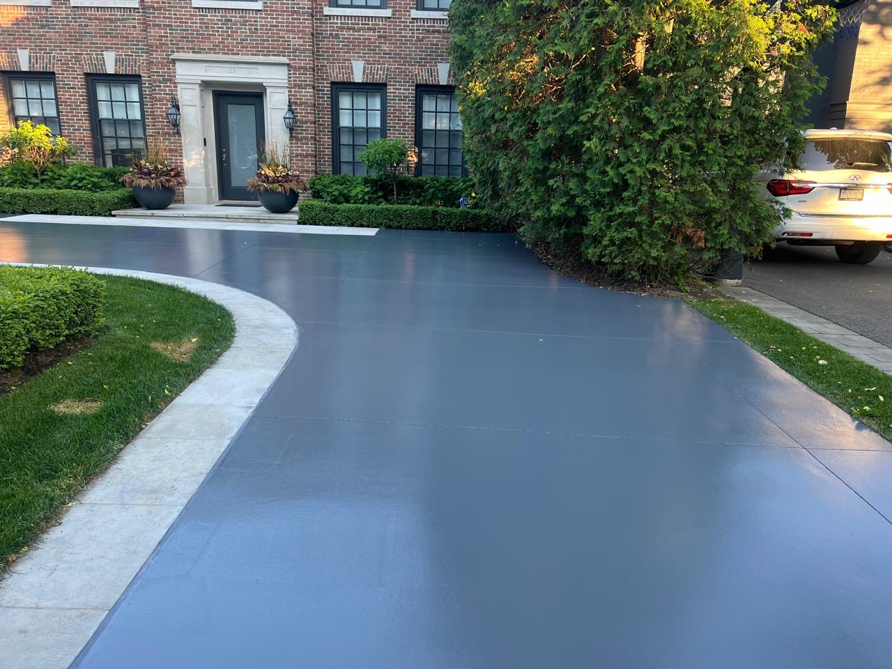 Exterior driveway concrete coating