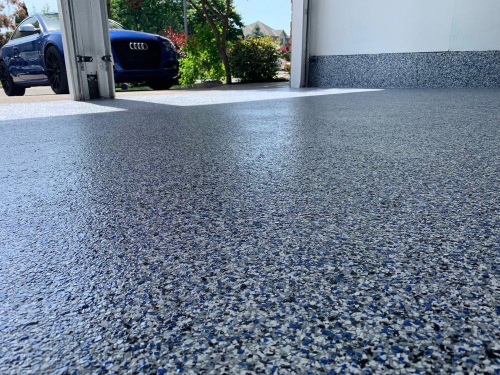 Garage epoxy flake flooring in the GTA
