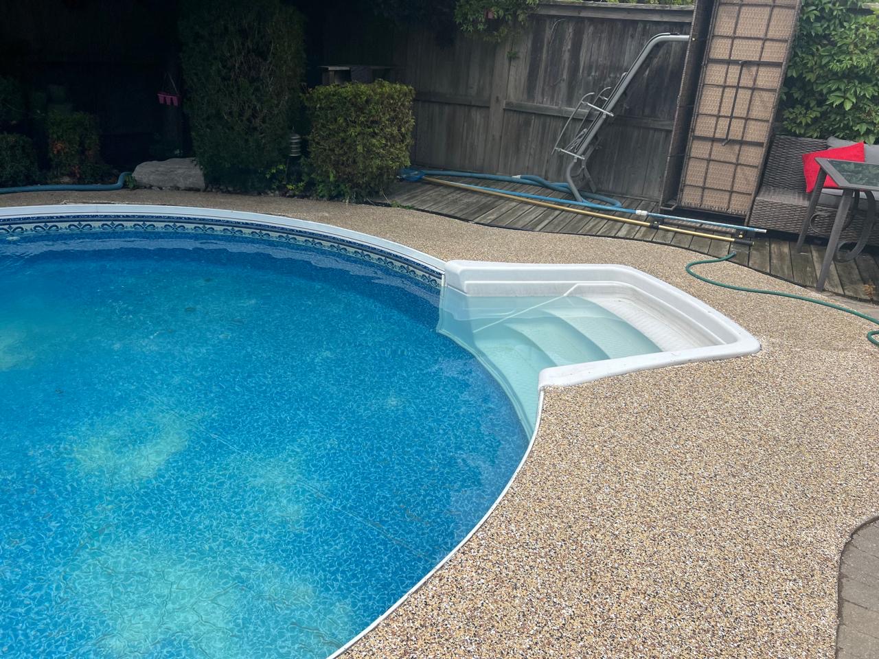 Pool deck concrete coating